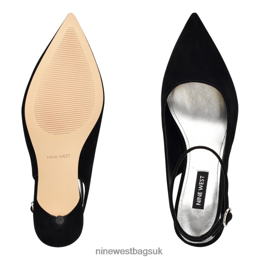 Nine West Boca Ankle Strap Pumps RFX40B1163 - Nine West UK Sale Black Suede