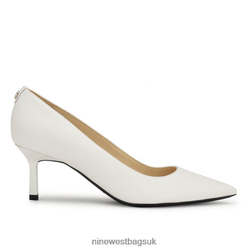 Nine West Kuna 9x9 Pointy Toe Pumps RFX40B1147 - Nine West UK Sale White Leather