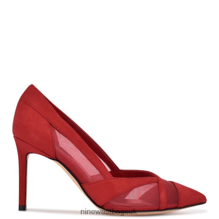 Nine West Evani Dress Pumps RFX40B1223 - Nine West UK Sale Red Suede/Mesh