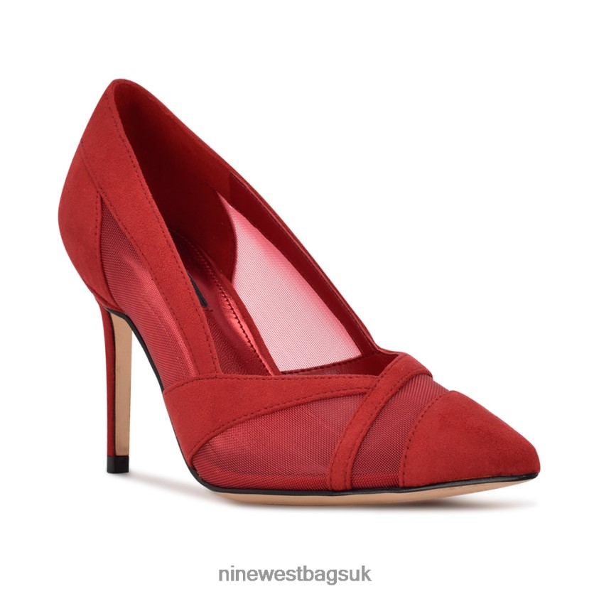 Nine West Evani Dress Pumps RFX40B1223 - Nine West UK Sale Red Suede/Mesh