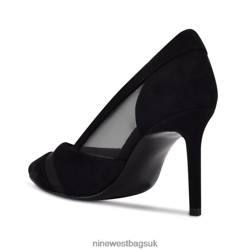 Nine West Evani Dress Pumps RFX40B1224 - Nine West Bags UK Black Suede/Mesh