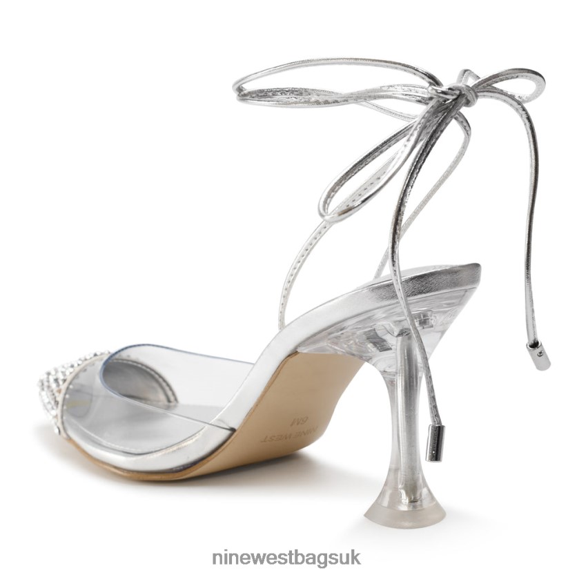 Nine West Haina Ankle Wraps Pumps RFX40B1239 - Nine West UK Sale Silver/Clear