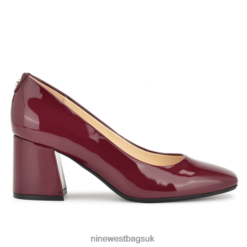 Nine West Vibe 9x9 Block Heel Pumps RFX40B1185 - Nine West UK Plum Patent