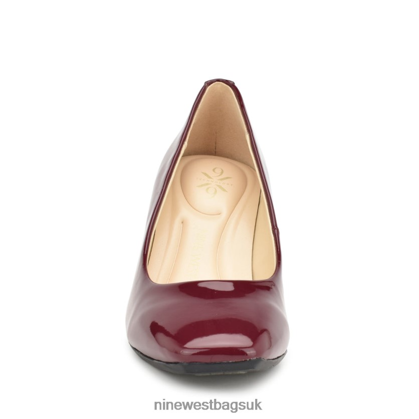 Nine West Vibe 9x9 Block Heel Pumps RFX40B1185 - Nine West UK Plum Patent