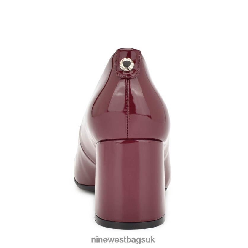 Nine West Vibe 9x9 Block Heel Pumps RFX40B1185 - Nine West UK Plum Patent