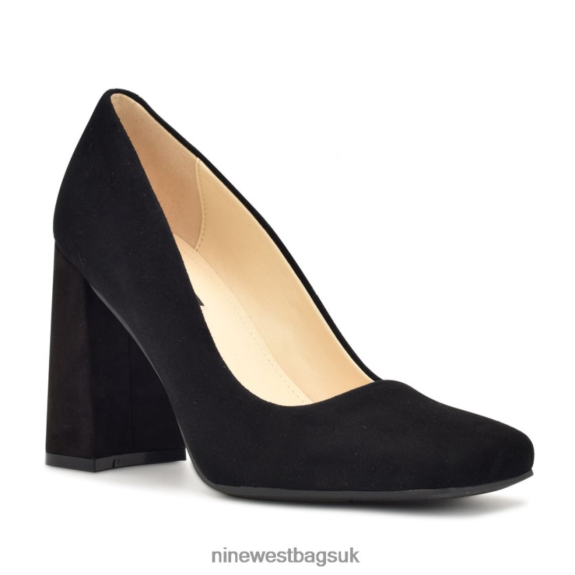 Nine West Yolend Block Heel Pumps RFX40B1198 - Nine West Sandals UK Black Suede