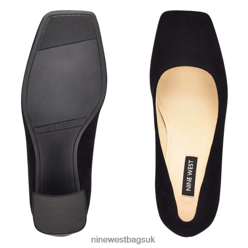 Nine West Yolend Block Heel Pumps RFX40B1198 - Nine West Sandals UK Black Suede
