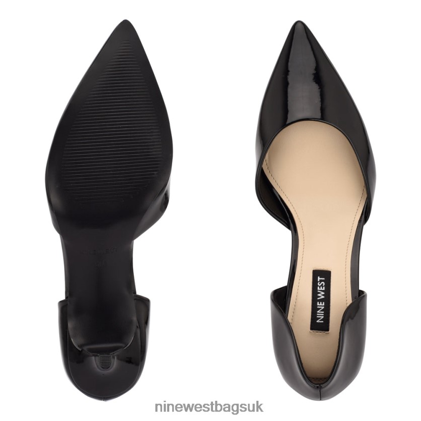 Nine West Arive Pointy Toe Pumps RFX40B2163 - Nine West UK Sale Black Patent
