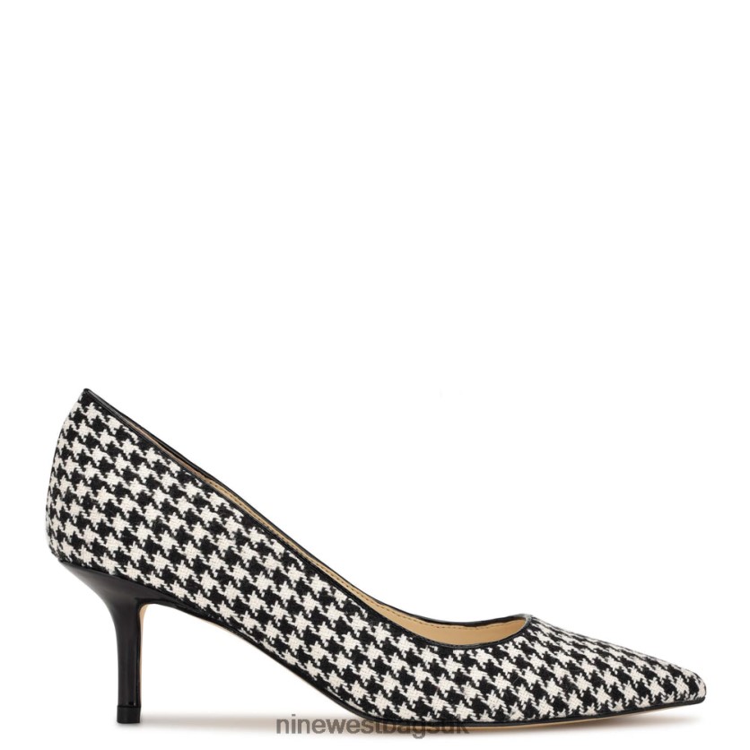Nine West Arlene Pointy Toe Pumps RFX40B2141 - Nine West UK Black/White Houndstooth