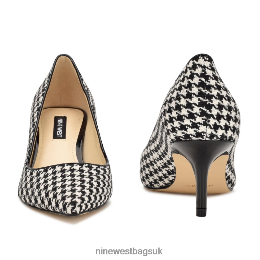 Nine West Arlene Pointy Toe Pumps RFX40B2141 - Nine West UK Black/White Houndstooth