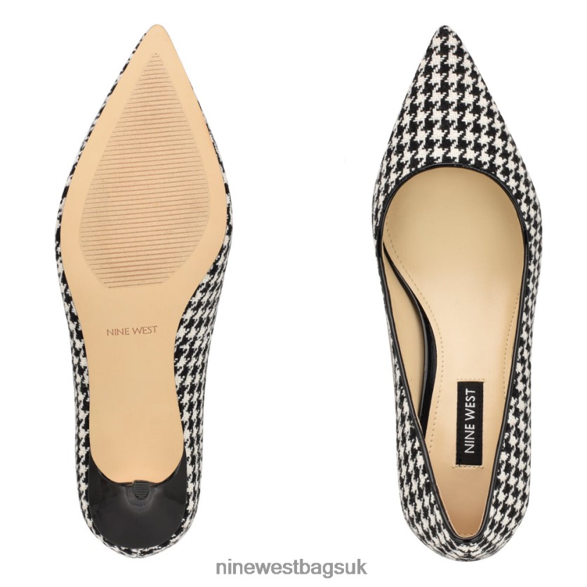 Nine West Arlene Pointy Toe Pumps RFX40B2141 - Nine West UK Black/White Houndstooth