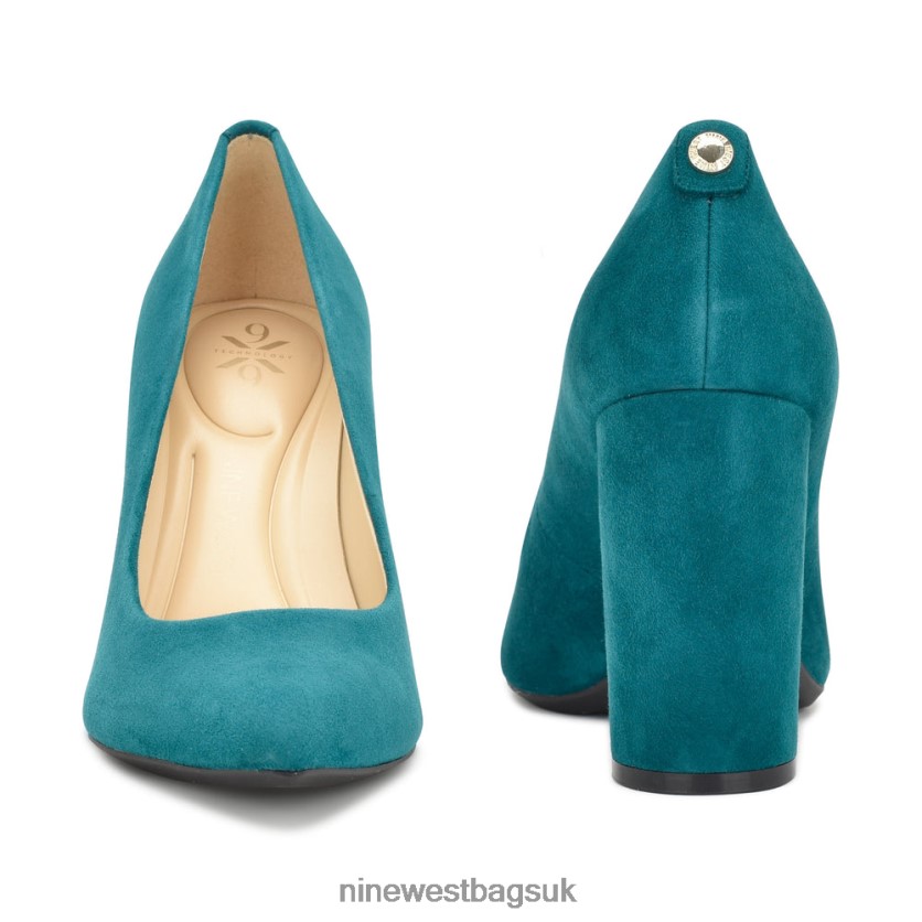 Nine West Astoria 9x9 Pumps RFX40B2115 - Nine West UK Sale Teal Suede