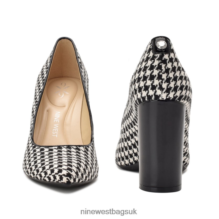 Nine West Astoria 9x9 Pumps RFX40B2116 - Nine West Bags UK Black/White Houndstooth