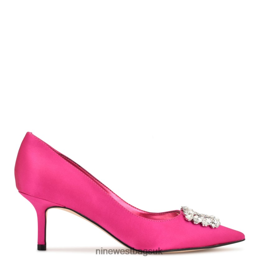 Nine West Avolon Pointy Toe Pumps RFX40B1848 - Nine West Bags UK Pink Satin Crystal