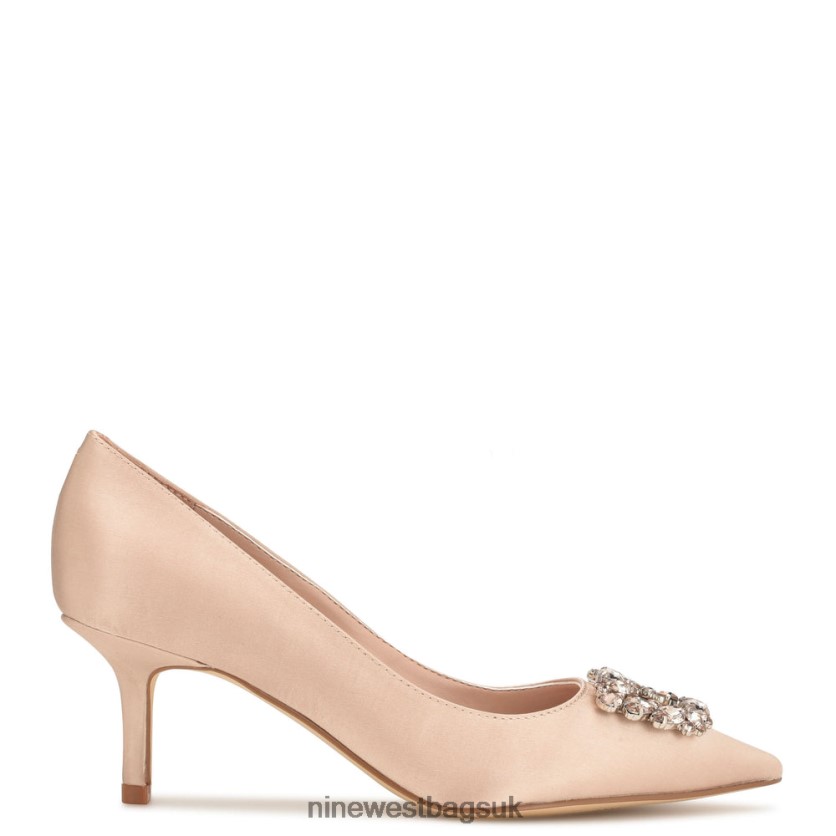 Nine West Avolon Pointy Toe Pumps RFX40B1849 - Nine West UK Nude Satin Crystal