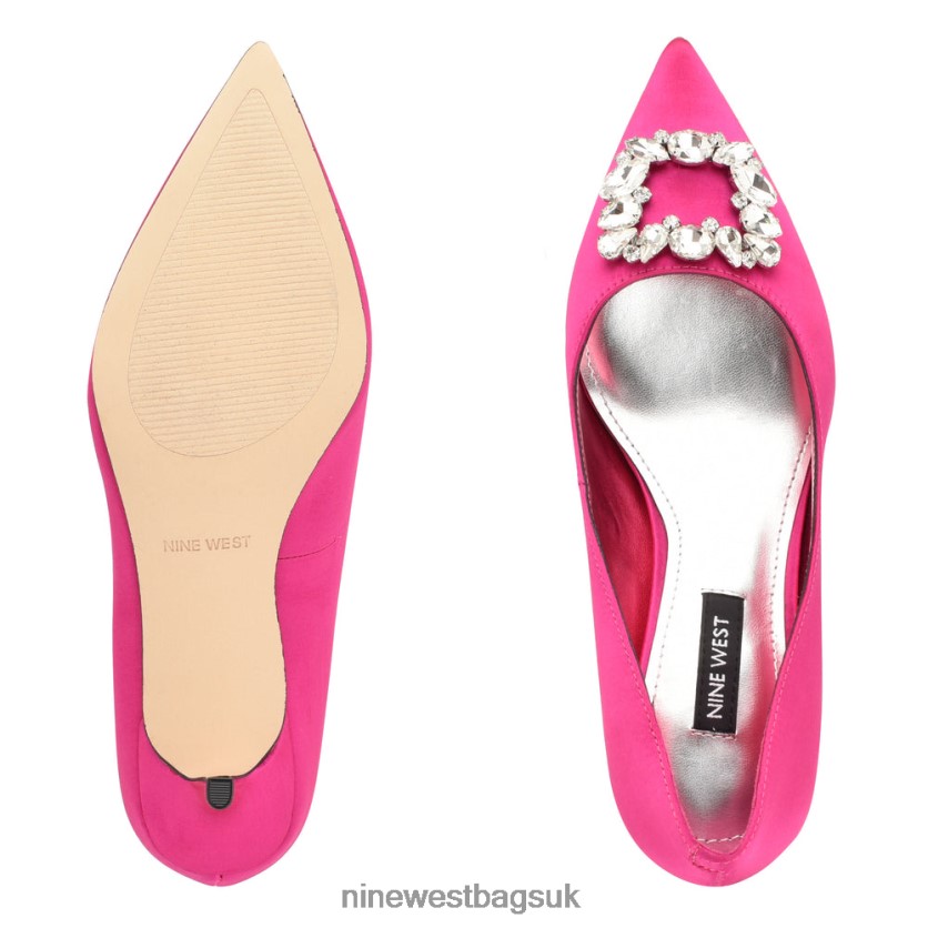 Nine West Avolon Pointy Toe Pumps RFX40B909 - Nine West UK Pink Satin Crystal