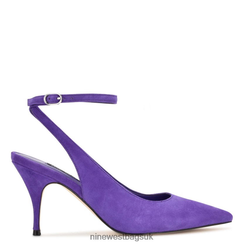 Nine West Boca Ankle Strap Pumps RFX40B907 - Nine West UK Sale Purple Suede