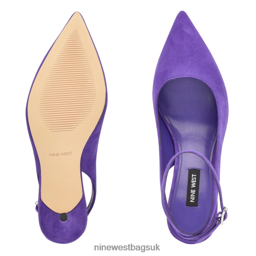 Nine West Boca Ankle Strap Pumps RFX40B907 - Nine West UK Sale Purple Suede