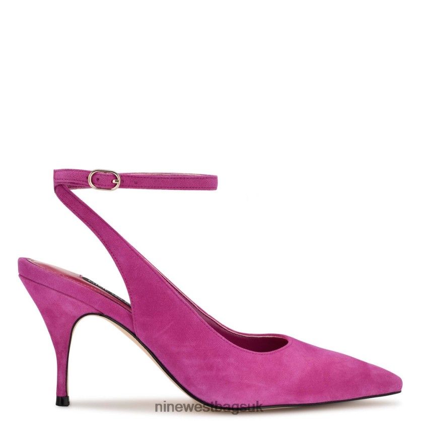 Nine West Boca Ankle Strap Pumps RFX40B908 - Nine West Bags UK Pink Suede