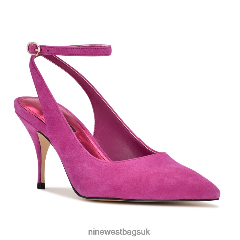 Nine West Boca Ankle Strap Pumps RFX40B908 - Nine West Bags UK Pink Suede
