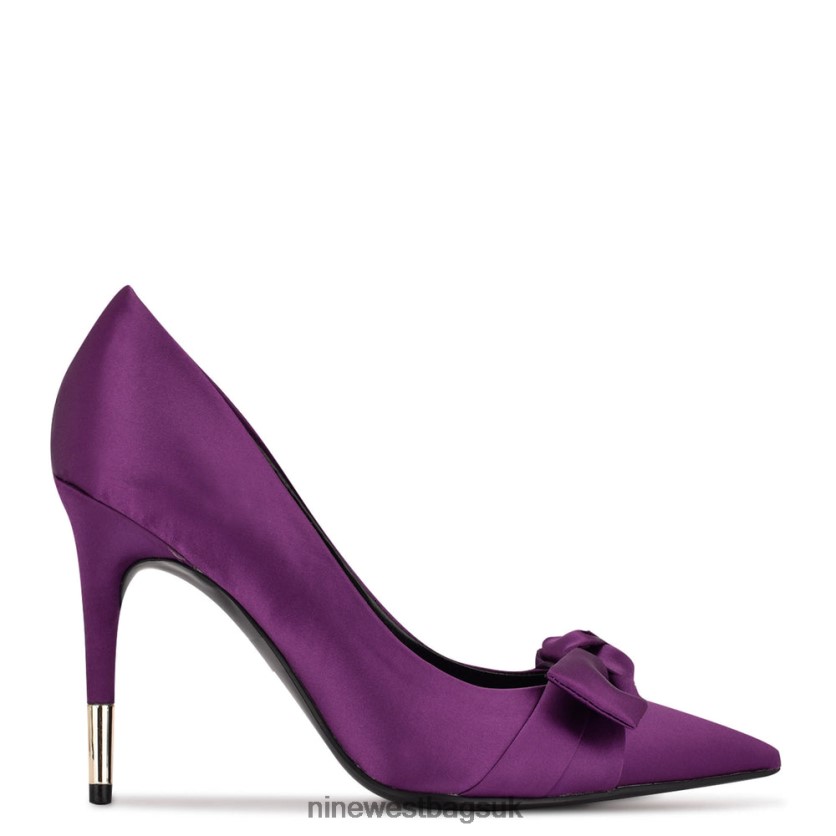 Nine West Bowy Dress Pumps RFX40B1872 - Nine West Bags UK Purple Satin