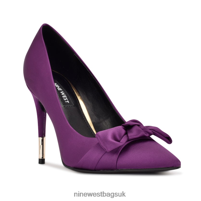 Nine West Bowy Dress Pumps RFX40B1872 - Nine West Bags UK Purple Satin