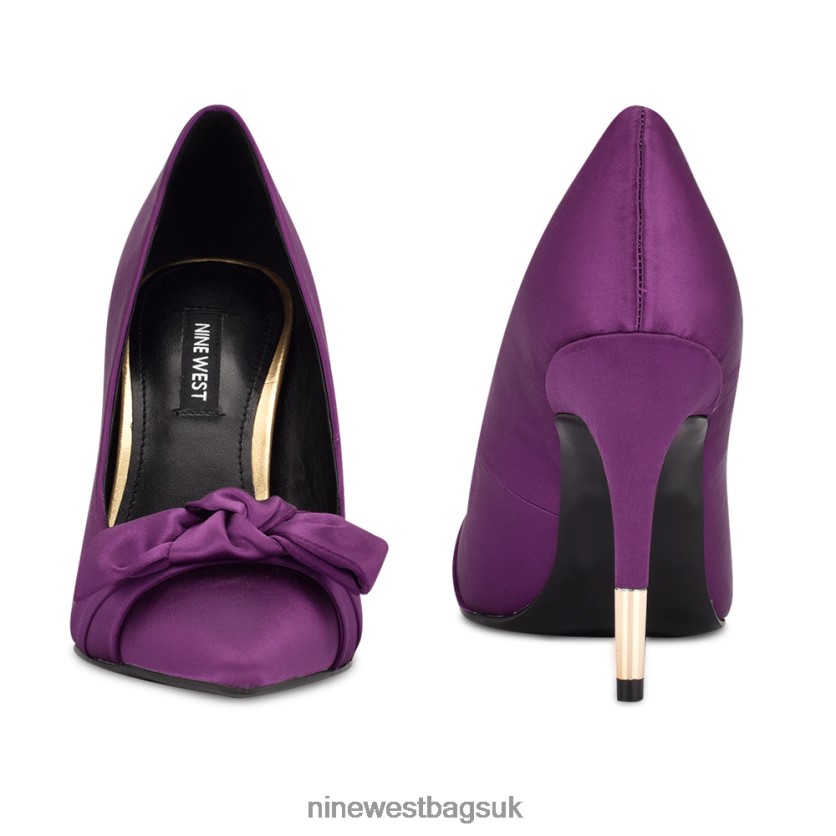 Nine West Bowy Dress Pumps RFX40B1872 - Nine West Bags UK Purple Satin