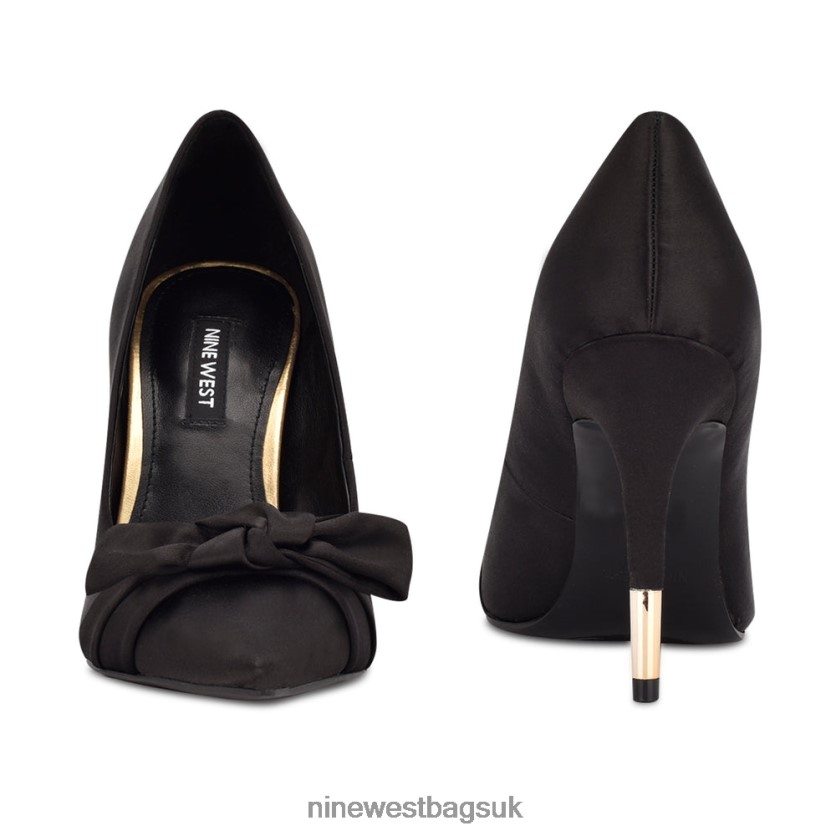 Nine West Bowy Dress Pumps RFX40B1874 - Nine West Sandals UK Black Satin