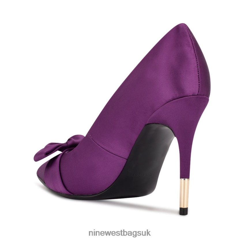 Nine West Bowy Dress Pumps RFX40B930 - Nine West Sandals UK Purple Satin