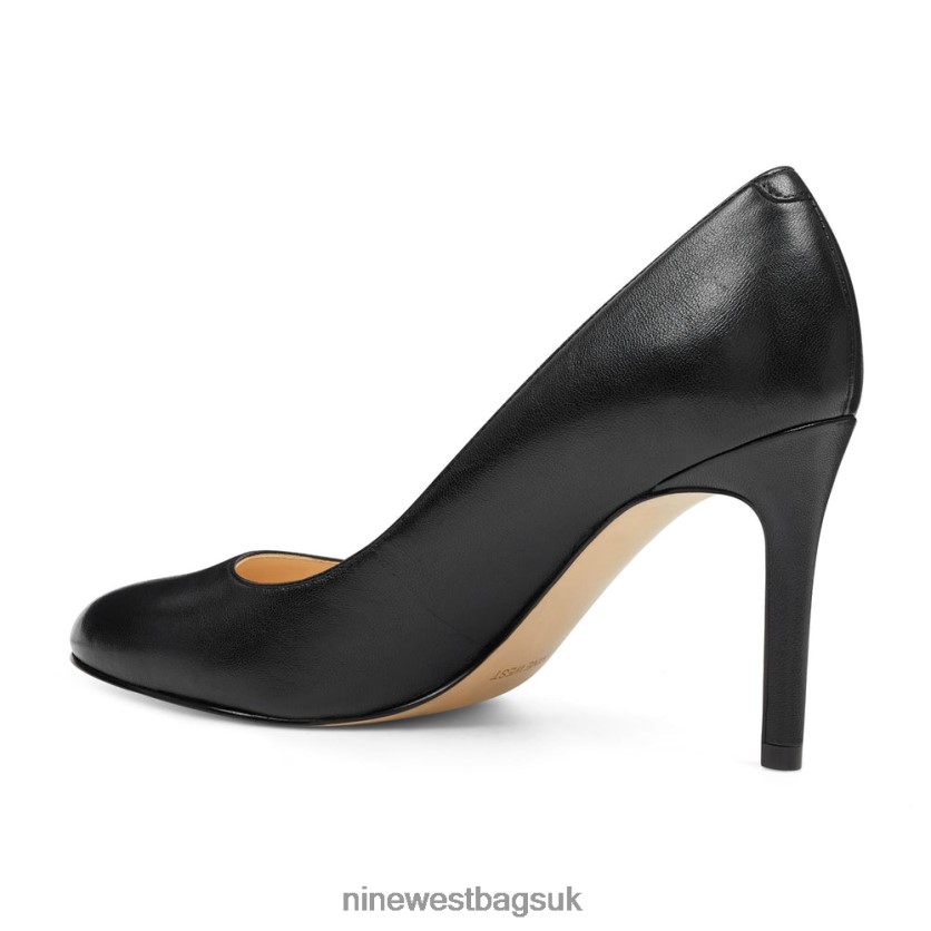 Nine West Dylan Round Toe Pumps RFX40B2371 - Nine West UK Sale Black Leather