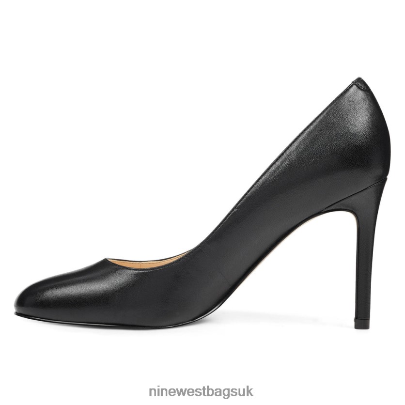 Nine West Dylan Round Toe Pumps RFX40B2371 - Nine West UK Sale Black Leather