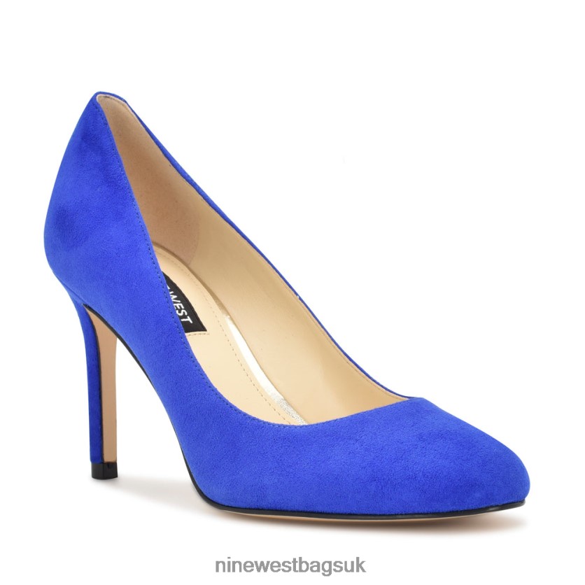 Nine West Dylan Round Toe Pumps RFX40B915 - Nine West UK Sale Medium Blue Suede
