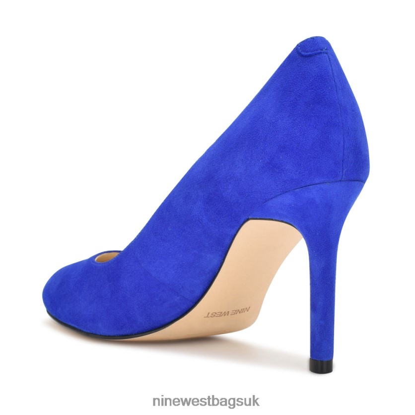 Nine West Dylan Round Toe Pumps RFX40B915 - Nine West UK Sale Medium Blue Suede