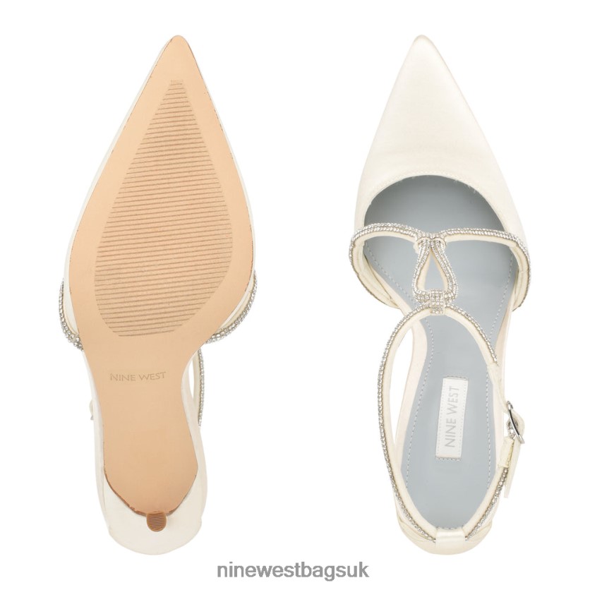 Nine West Fabel Pointy Toe Pumps RFX40B1875 - Nine West UK Sale Ivory Satin