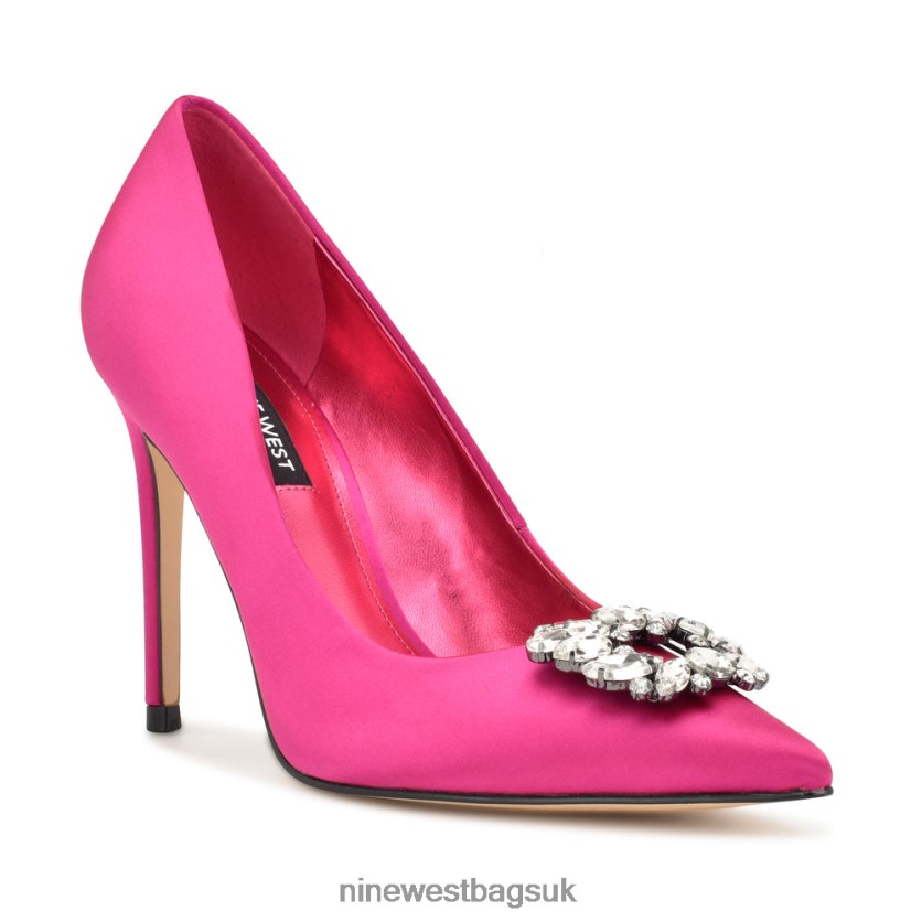 Nine West Fana Pointy Toe Pumps RFX40B1829 - Nine West UK Pink Satin Crystal