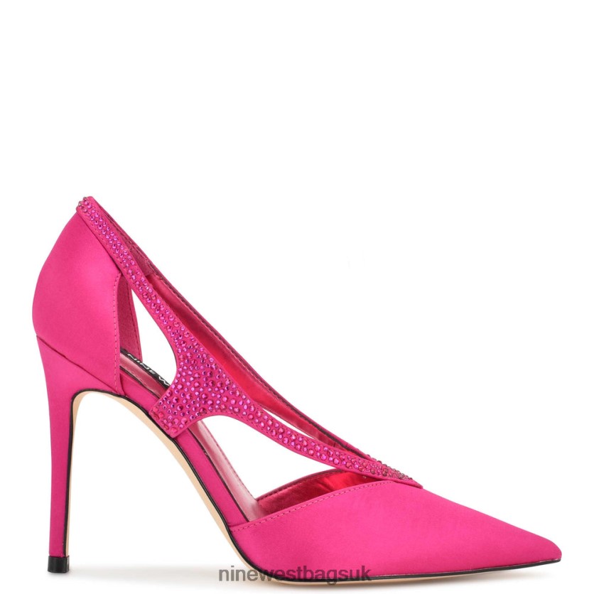 Nine West Fantasy Pointy Toe Pumps RFX40B1803 - Nine West UK Sale Pink Satin Crystal