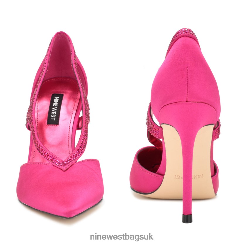 Nine West Fantasy Pointy Toe Pumps RFX40B1803 - Nine West UK Sale Pink Satin Crystal