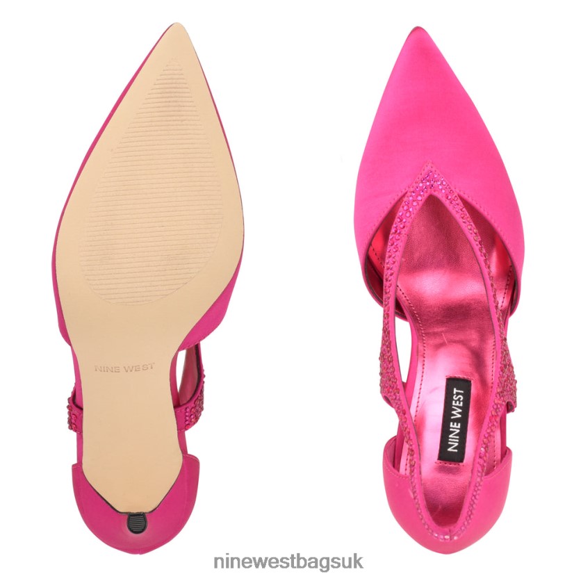 Nine West Fantasy Pointy Toe Pumps RFX40B1803 - Nine West UK Sale Pink Satin Crystal