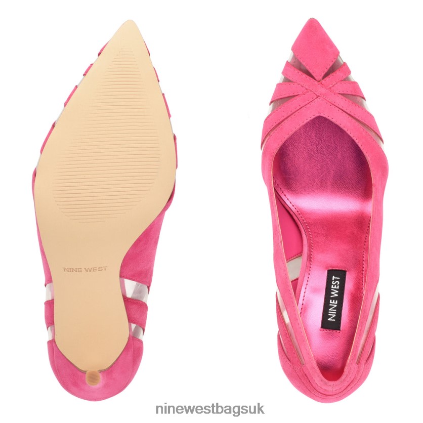 Nine West Favant Pointy Toe Pumps RFX40B1847 - Nine West UK Sale Pink/Clear Suede
