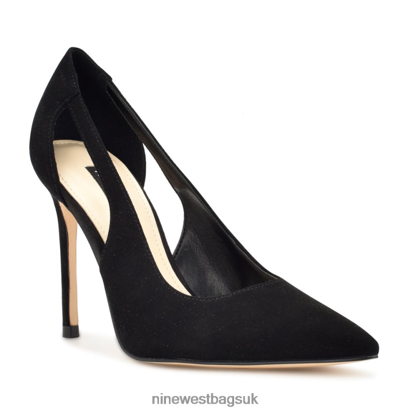 Nine West Favon Cut Out Pumps RFX40B1574 - Nine West Sandals UK Black Suede