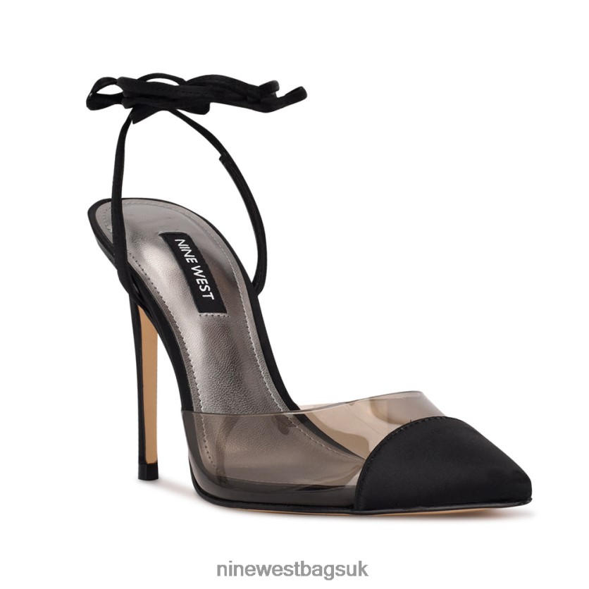 Nine West Ferest Ankle Wrap Pumps RFX40B1647 - Nine West UK Sale Black/Smoke