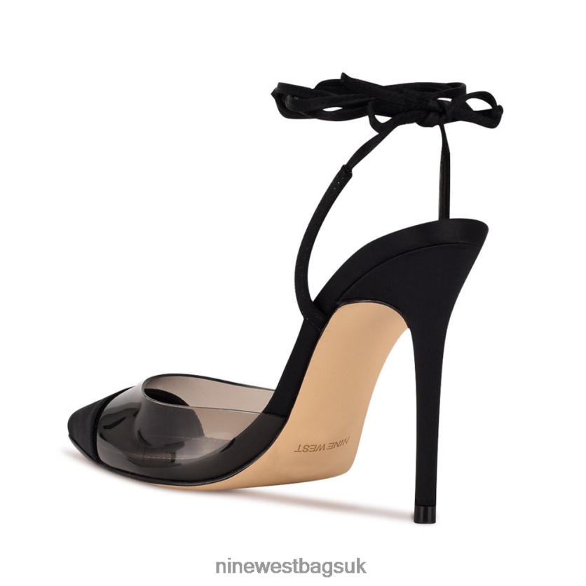 Nine West Ferest Ankle Wrap Pumps RFX40B1647 - Nine West UK Sale Black/Smoke