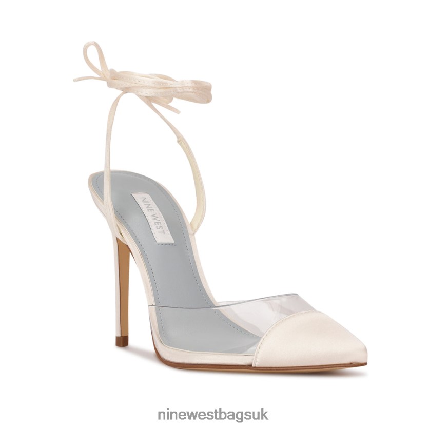 Nine West Ferest Ankle Wrap Pumps RFX40B1702 - Nine West Sandals UK Ivory/Clear