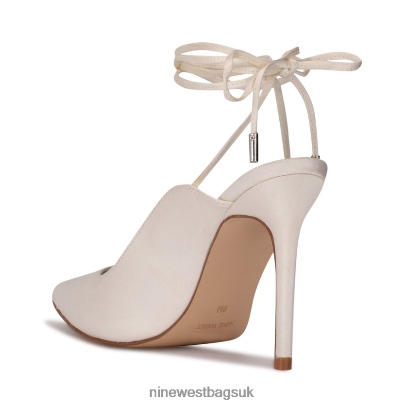 Nine West Feya Ankle Wrap Dress Pumps RFX40B1441 - Nine West UK Ivory Satin