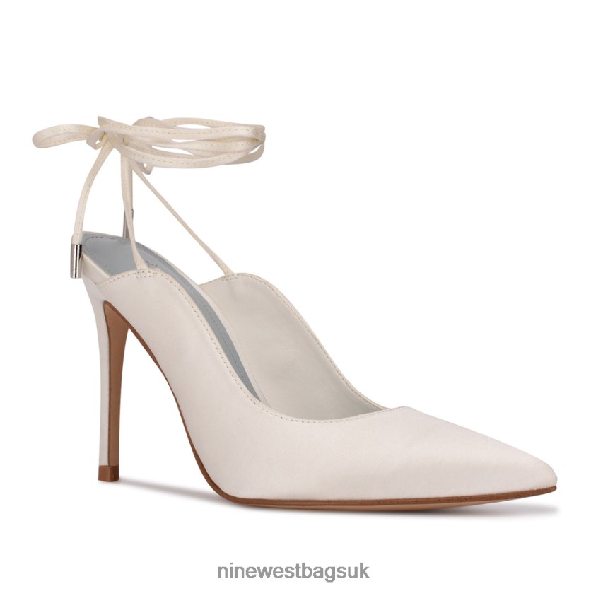 Nine West Feya Ankle Wrap Dress Pumps RFX40B1993 - Nine West UK Ivory Satin