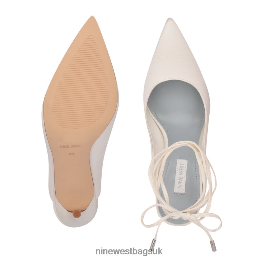 Nine West Feya Ankle Wrap Dress Pumps RFX40B1993 - Nine West UK Ivory Satin