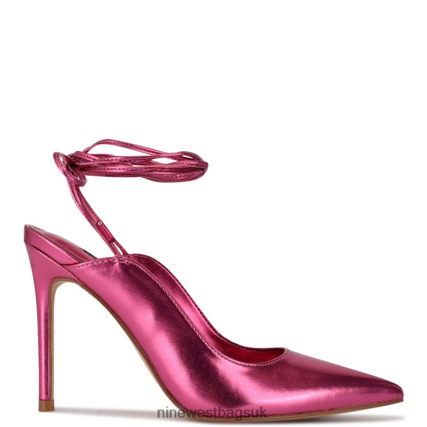 Nine West Feya Ankle Wrap Dress Pumps RFX40B976 - Nine West Bags UK Pink Metallic