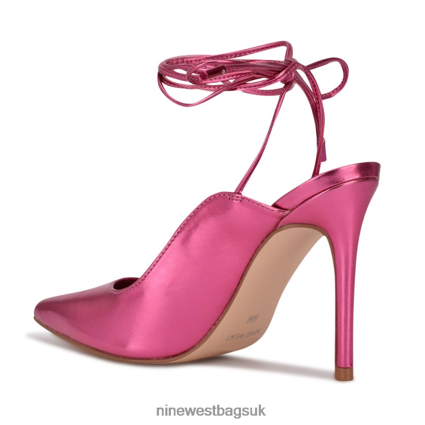 Nine West Feya Ankle Wrap Dress Pumps RFX40B976 - Nine West Bags UK Pink Metallic
