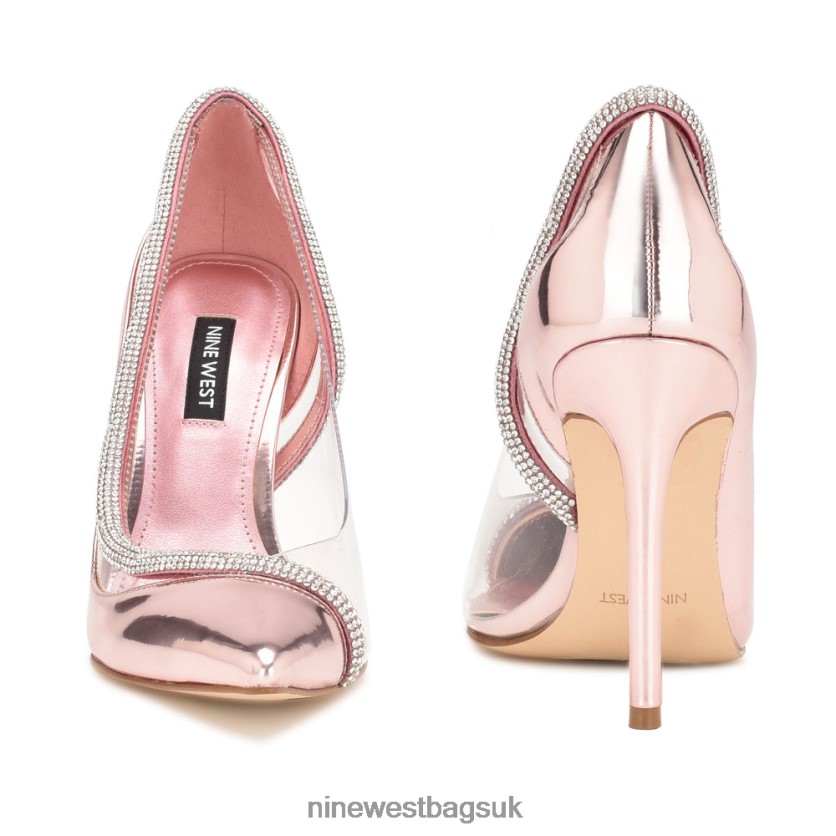 Nine West Finna Pointy Toe Pumps RFX40B1856 - Nine West Bags UK Pink Mirror Metallic