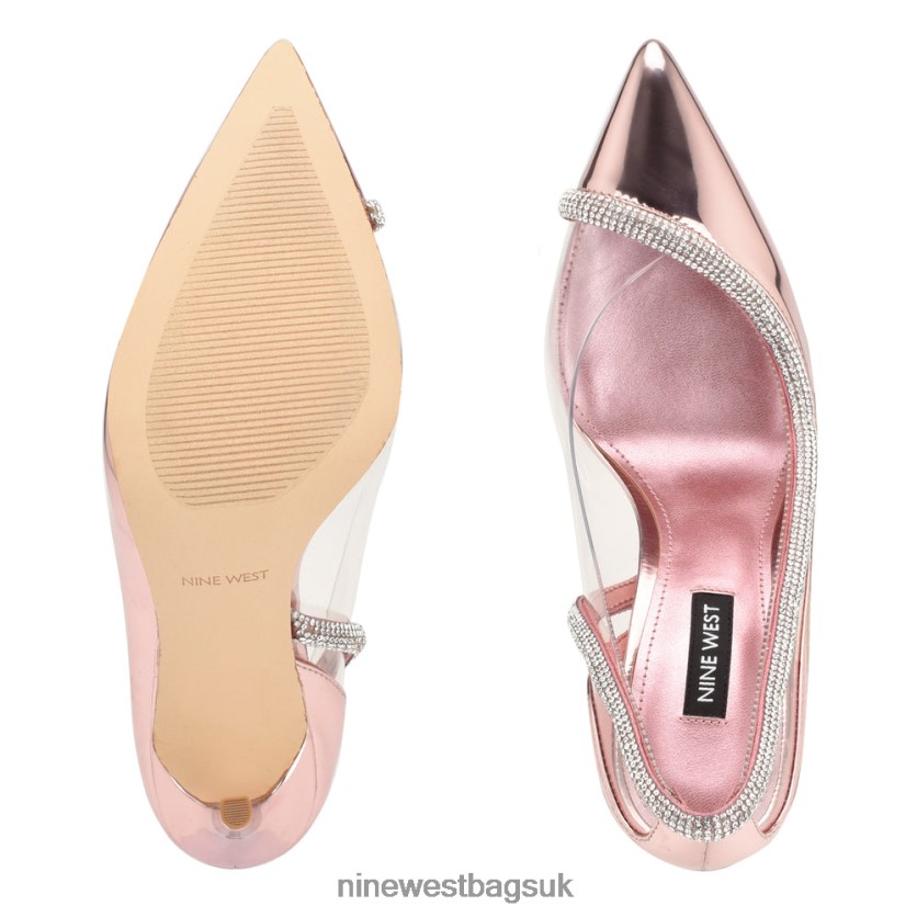 Nine West Finna Pointy Toe Pumps RFX40B1856 - Nine West Bags UK Pink Mirror Metallic